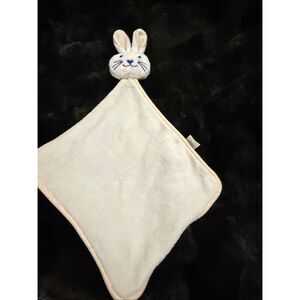 Baby Magic Bunny Security Blanket White Cream Easter Rabbit Lovey Blue Face